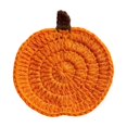 thumbnail image 3 of Knitted Yarn Pumpkin Cup Coaster, Fall and Halloween Decor, Halloween Table Decorations for Home, Fall Pumpkin Table Decor, 4 Inch Diameter Handmade Crocheted Table Mat, Heat, 3 of 7