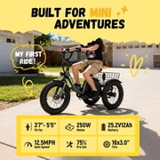 ESKUTE Folding Electric Tricycle for Beginners – 16 x 3.0 Fat Tires, 250W Motor, 302Wh Battery, Step-Thru Design, 12 MPH, Black