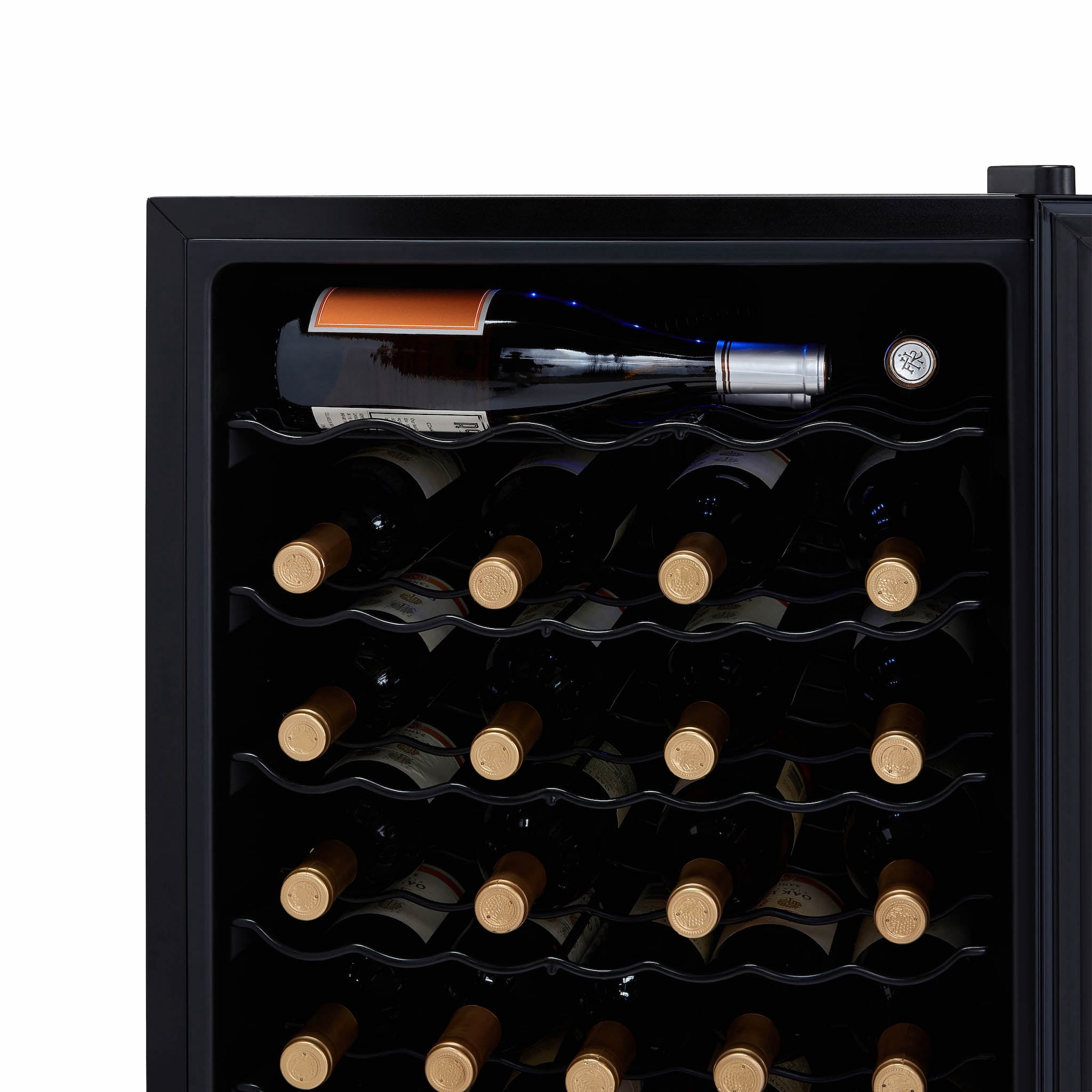 Newair® Shadowᵀᴹ Series Wine Cooler Refrigerator 51 Bottle, Freestanding Mirrored Wine Fridge with Double-Layer Tempered Glass Door & Compressor Cooling for Reds, Whites, and Sparkling Wine