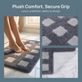 thumbnail image 2 of REGALWOVEN Bathroom Rugs Absorbent Non Slip Checkered Bath Mat Soft Plush for Home Decor Grey 24" x 16", 2 of 4