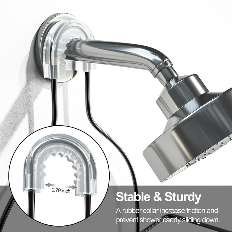 Elbourn Shower caddy Over Shower Head, Bathroom Hanging Shower Organizer  with Hooks, SUS201 Stainless Steel Shower Storage Rack