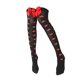 thumbnail image 2 of Guardurnaity 1 par de calcetines, suministros para fiestas, calcetines hasta la rodilla, bonitos patrones, regalo del Día de San Valentín, mangueras Medias Lazo de labios negros Guardurnaity AP009348-06, 2 of 6