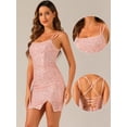 thumbnail image 2 of DARING DIVA Spaghetti Straps  Sequin Cocktail Party Mini Dress XL Pink, 2 of 5