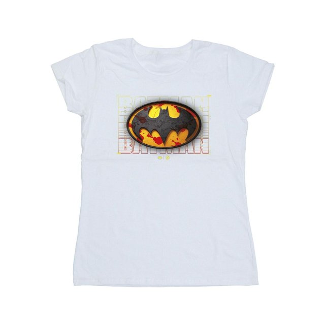 DC Comics T-Shirt en Coton Éclaboussures Rouges Batman pour Femmes