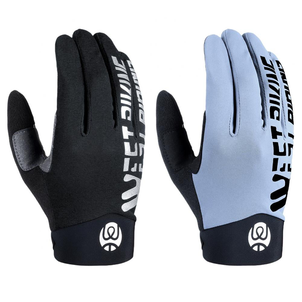 Cycling Gloves Motorbike Glove Full Finger Bicycle Bike Riding Size M-XL Blue 