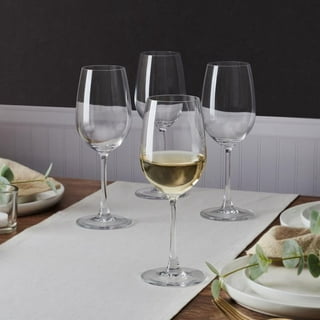 Viski Seneca Modern Wine Glasses - Long Stem Wine Glass Set for Red or White  Wine - Dishwasher Safe Crystal 15.5oz Set of 2
