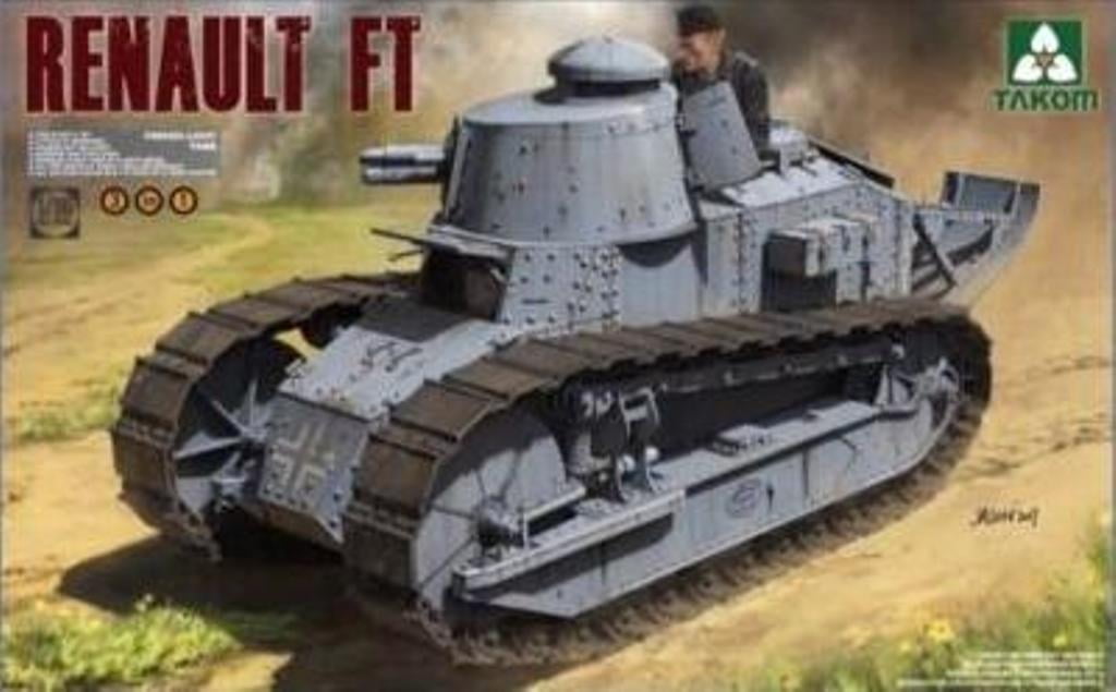 Takom 116 French Light Tank Renault FT Plastic Model Kit 1004