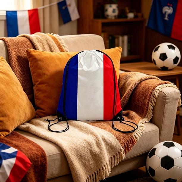 Flag Drawstring Backpack For Football Matches Sports Sackpack With Teams Print Ideal For Soccer Fans Games Daily Use
