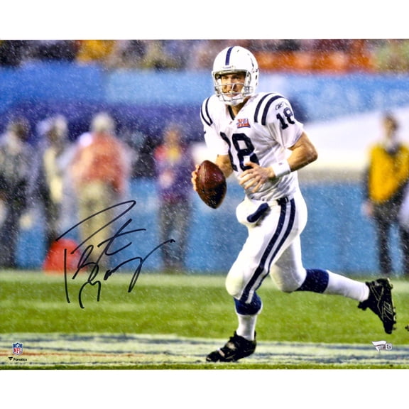 Peyton Manning Indianapolis Colts Autographed 16" x 20" Super Bowl XLI Running in Rain Photograph - Fanatics Authentic Certified