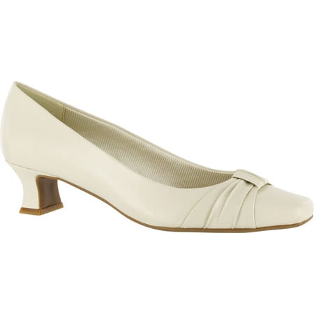 Easy Street Womens Waive Faux Leather Slip On Pumps Ivory 11 Wide