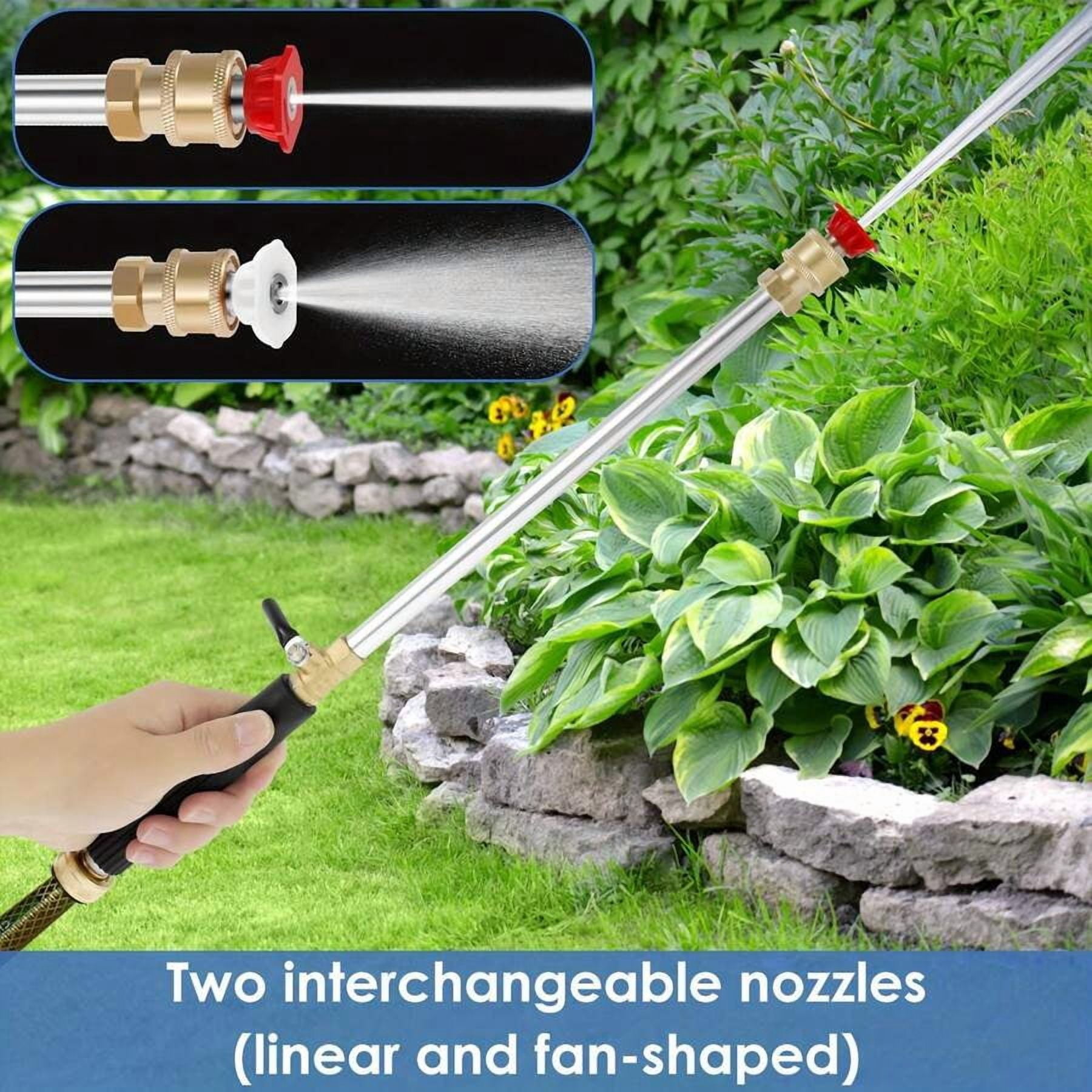 One High-Pressure Cleaning Water Gun, Equipped With Two Nozzles - A Versatile Gardening Hose Accessory, Suitable For Efficient Cleaning Of Cars And Gardens. No Batteries Required. Strong Structure