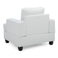 thumbnail image 5 of Maklaine Transitional Faux Leather Tufted Seat Chair in White, 5 of 5