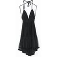 thumbnail image 3 of VERGOODR - Vestido corto de verano para mujer, bohemio, cuello en V profundo, sexy, con retazos y espalda descubierta, sin espalda, 3 of 3