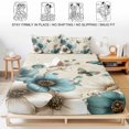 thumbnail image 5 of Twin Sze Fitted Sheet Set - Teal Tulips 2 Piece Bedding Sets 16" Deep Pocket Fitted Sheet with 1 Pillowcase, Vintage Farmhosue Turquoise Floral Butterflies Brushed Microfiber Hotel Luxury Bed Sheets, 5 of 9