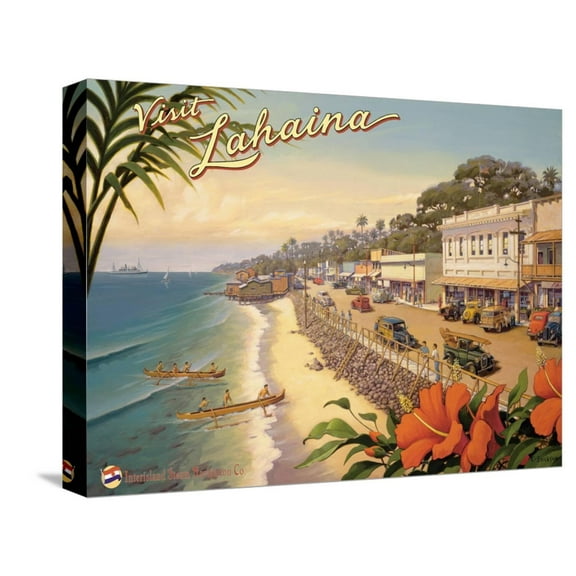 Art.com Visit Lahaina Stretched Canvas Print Wall Art by Kerne Erickson, 16" x 12"