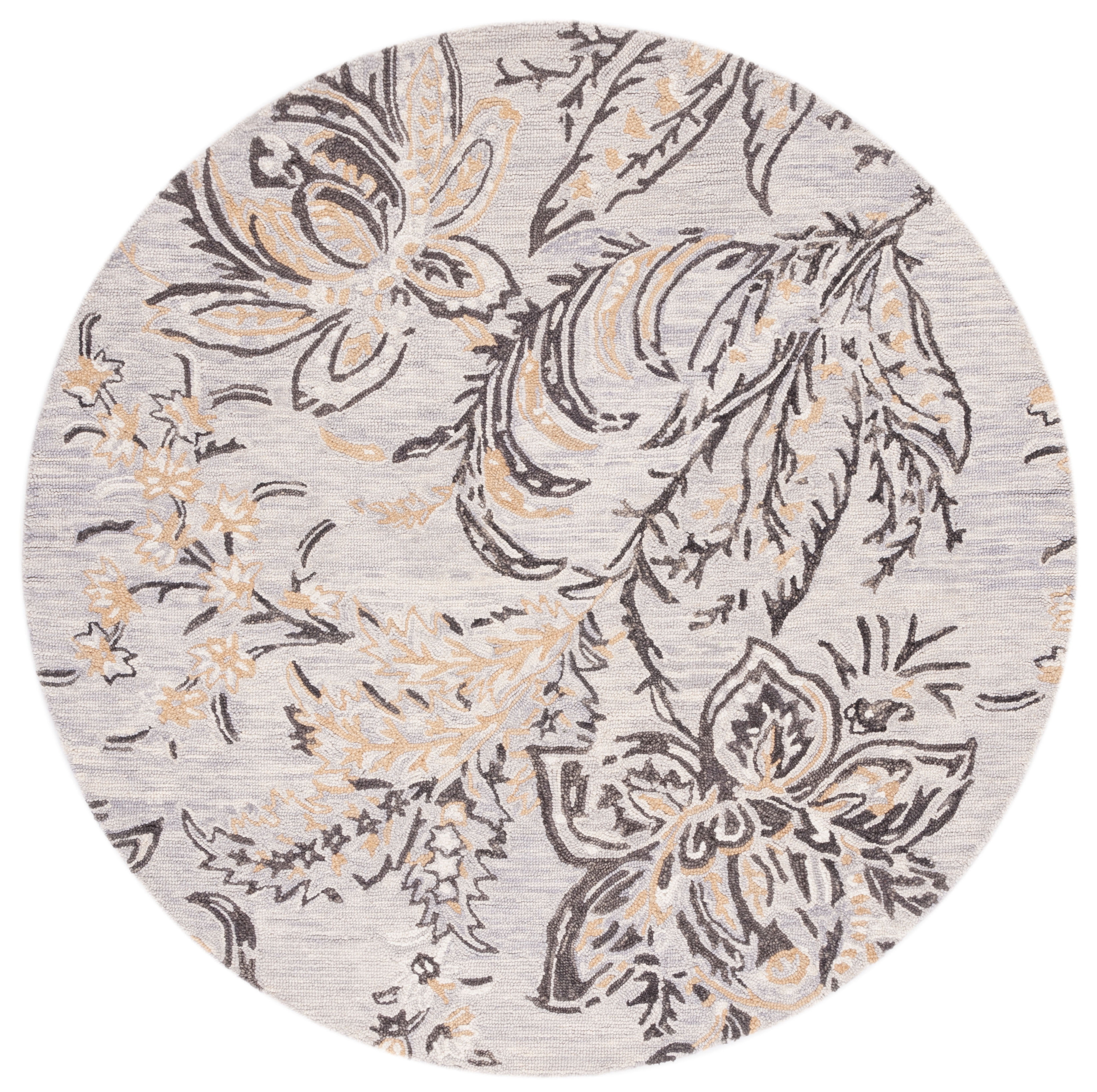 Safavieh  Handmade Blossom Yael Wool Rug 6' x 6' Round 6' Round Indoor, Handmade Living Room, Bedroom, Dining Room Round