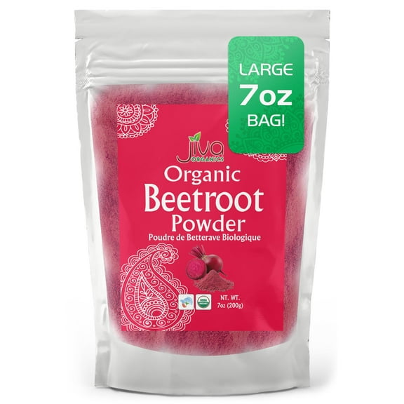 Jiva Organics Beet Root GGA1 Powder 7 Oz Bag - for Baking & Smoothies - Pure & Natural, Non-GMO, Vegan