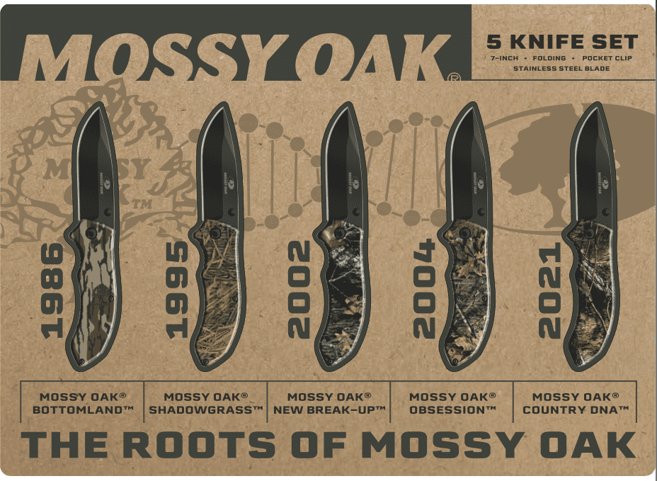 The Roots of Mossy Oak 5 Piece Pocket Knife Set