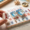 thumbnail image 2 of Blue Ocean Themed Acrylic American Mahjong Set includes 160 blue ocean-themed acrylic mahjong tiles (1.2 inches, tiles only), a mahjong game set., 2 of 4