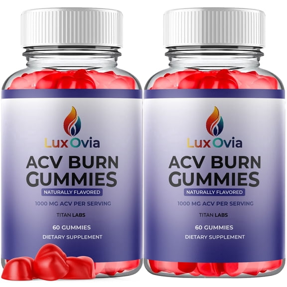LuxOviaBurn Maximum Strength ACV Gummies Advanced Apple Cider Vinegar Supplement 1000MG Formula 120 Gummies