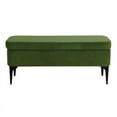 thumbnail image 5 of HomePop Large Modern Storage Bench with Metal Legs, 42"W x 14.5"D x 17.5"H, Green Velvet, 5 of 12