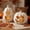 Beige, variant on 2-Pack Halloween Terracotta Pumpkin Decoration, Resin Handmade Clay Jack-O-Lantern Tealight Holder, Rustic Farmhouse Fall Tabletop Ornament Fall Decor Halloween Decoration, Black