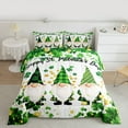 thumbnail image 2 of jejeloiu Lucky Leaf Clover Queen Comforter Set,Happy St Patricks Day Bedding Sets,Cartoon Gnome Bedding Comforter Set For Kids,Breathable Home Decor Reversible,3pcs, 2 of 8
