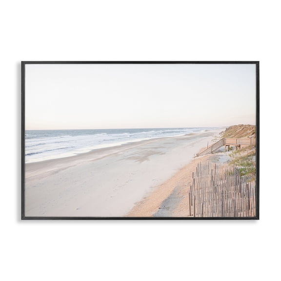 Stupell Industries Transitional Vast Beach Horizon Black Framed Giclee Art, 18 x 12, by Erin Marie