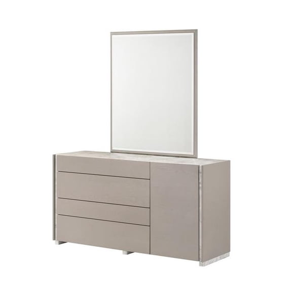J&M Furniture 17247-DM Pearl Dresser Plus Mirror