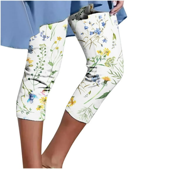 Mrat Womens Cropped Pants High Waist Loose Capris Pants Solid Color Elastic Pants Wide Leg Capris for Women Sweatpants Workout Capris for Women Khaki L