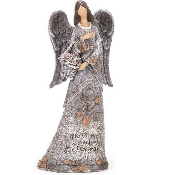 Home & Garden Garden Angel W/Flower Basket Pebbles  Wings Outdoors 12546.