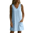 thumbnail image 6 of Bosfbaoi Dresses for Women Casual A-Line Shift Dress Loose V-Neck Sleeveless Tunic Dress with Pockets Summer Dresses for Women 2026, 6 of 7