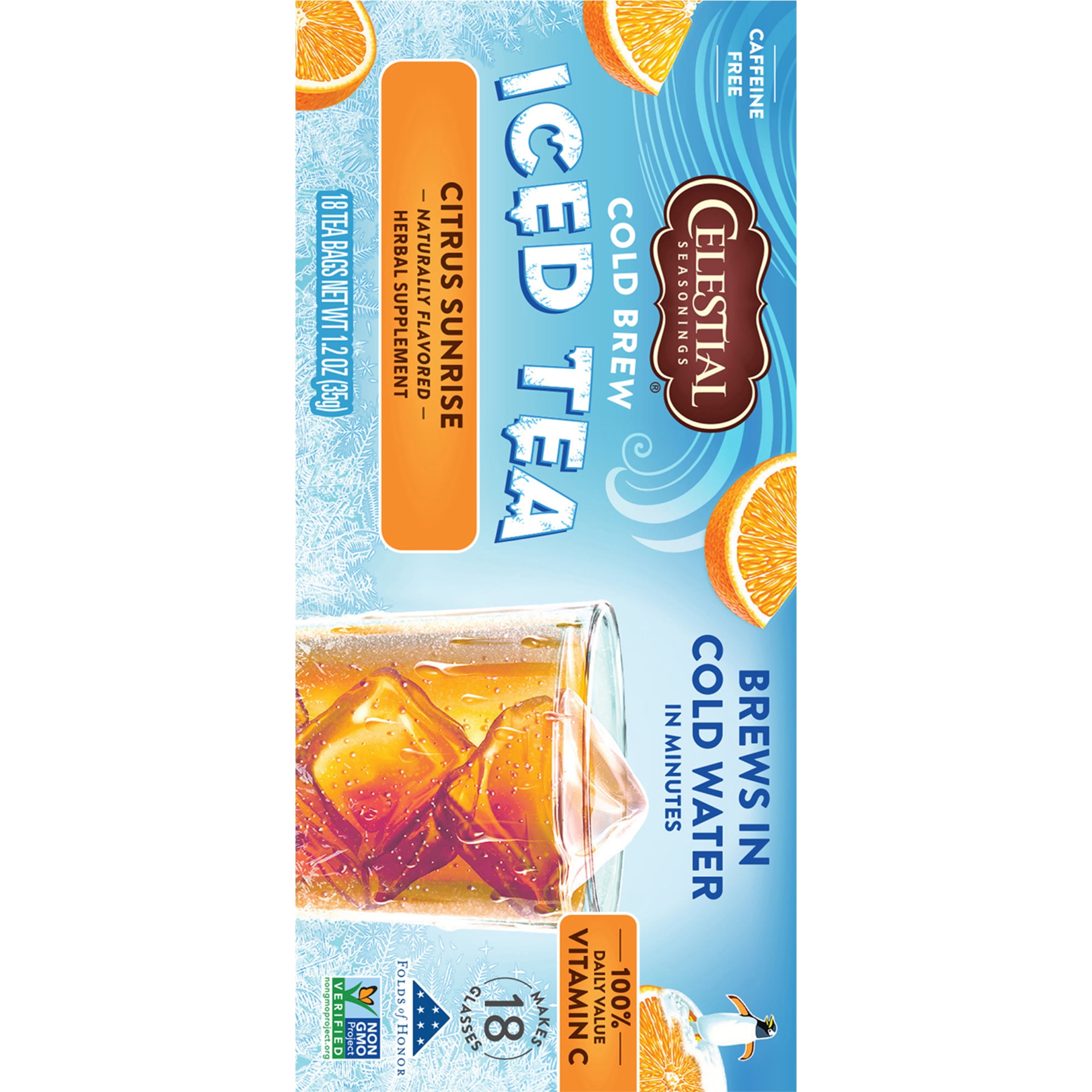 (2 pack) Celestial Seasonings Cold Brew Citrus Sunrise Wellness Iced Tea, 18 Ct Tea Bags