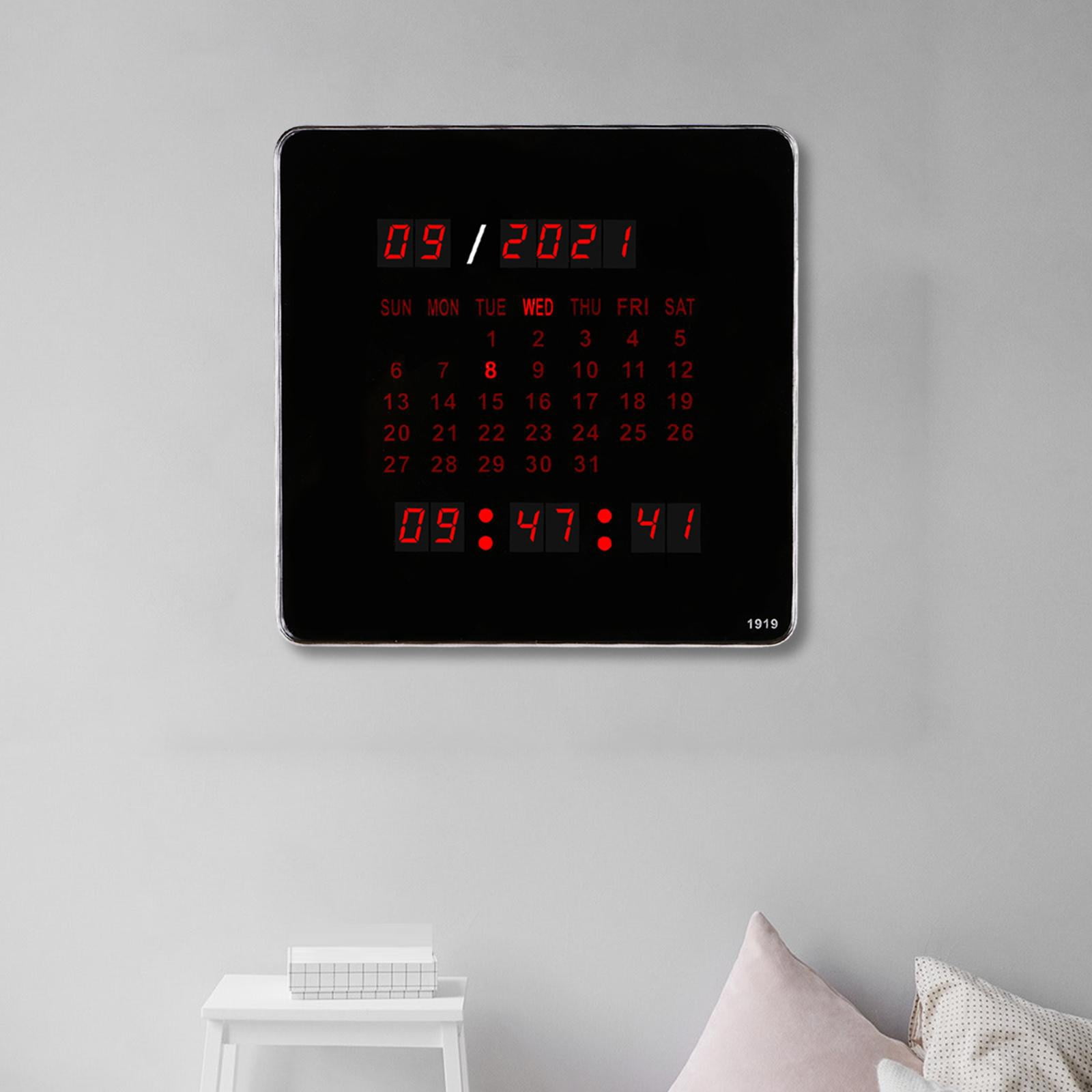 Axioma Digital Wall Clock with Calendar 12/24H Wall Mounted for Office Living Room Home
