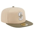 thumbnail image 3 of Men's New Era Light Beige/Olive Seattle Mariners Two-Tone Color Pack A-Frame 59FIFTY Fitted Hat, 3 of 5