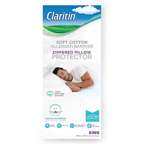 CLARITIN Allergen Barrier Zippered Standard/Queen Pillow Protector