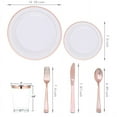 thumbnail image 2 of 150 Pcs Rose Gold Plastic Plates with Disposable Rose Gold Cutlery, Includes: 25 Dinner Plate 10.25", 25 Dessert Plates 7.5", 25 Cups 9OZ and 25 Silverware for Wedding, 2 of 8