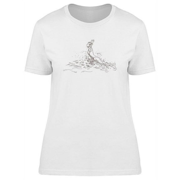 Woman Playing In Water T-Shirt Women -Image by Shutterstock, Female XX-Large