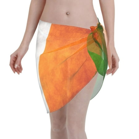 Womens Irish Flag Coverups Beach Short Sarong Sheer Chiffon Cover Up Bikini Wraps