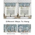 Blue Shell Coastal Kitchen Curtain Valances for Windows Farmhouse Short ...