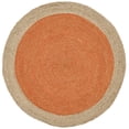 thumbnail image 4 of Safavieh Natural Fiber Round Collection NF801B Handmade Boho Braided Jute Area Rug, 4' x 4' Round, Orange, 4 of 5