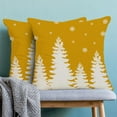 thumbnail image 2 of Christmas Pillow Covers 18x18 Inch Set of 2 Mustard Yellow Cream Christmas Tree Snowflakes Decor Throw Pillows Winter Xmas Holiday Outdoor Cushion Cases for Couch Bed Decorations, 2 of 6