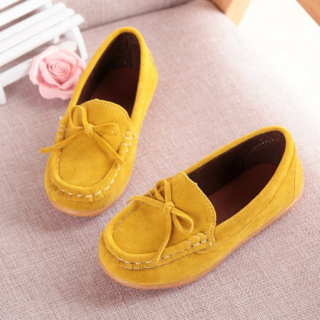 

Toyella Spring autumn and winter children s shoes peas shoes men s and women s shoes suede shoes baby shoes wholesale bows Yellow 27