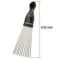 Pack) 9" Black Fist Metal Afro Pick Lift Hair Comb Detangle Wig Braid Hair Man Styling Comb