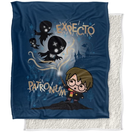 Harry Potter Blanket 50 x60 Expecto Patronum Chibi Potter Silky Touch Sherpa Back Super Soft Throw Blanket