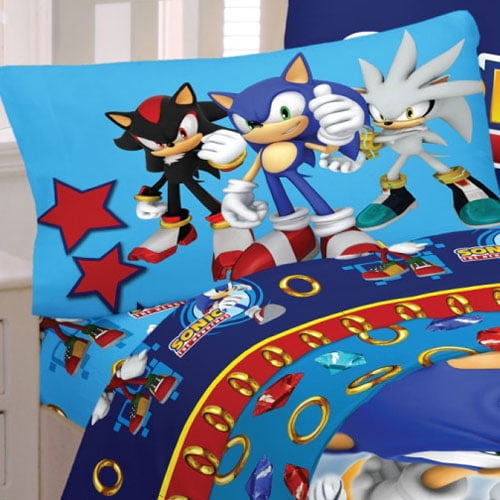 4pc Sonic The Hedgehog Full Sheet Set Sonic Speed Bedding Accessories Walmart Com