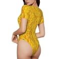 thumbnail image 2 of Uemuo duck floating in the pool Pattern Women's One Piece Short Sleeve Swimsuit Rash Guard Surfing Modest Quick-drying Swimsuit Beach Essentials-Small, 2 of 7