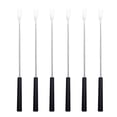 thumbnail image 2 of 6 Piece Stainless Steel Fruit Fork Set Small Dessert Fondue Forks with Heat Resistant Black and Wooden Style Handles Portable Appetizer Tableware PP Handle, 2 of 7