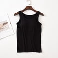 thumbnail image 2 of WBQ Women's Tank Top with Built-in Bra Wide Shoulder Strap Tank Top Padded Bra Undershirt Basic Cami Tanks Sleeveless Summer Tops for Workout Sleeping Traveling, Non Removable Padded M-2XL, 2 of 8