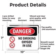 thumbnail image 2 of (2 Pack) No Smoking Oxygen In Use OSHA Danger Sign 10 Inch X 7 Inch Indoor / Outdoor Rust-Free Aluminum Metal Signs for Workplace, Workshop, and Construction Site, Made in the USA, 2 of 8